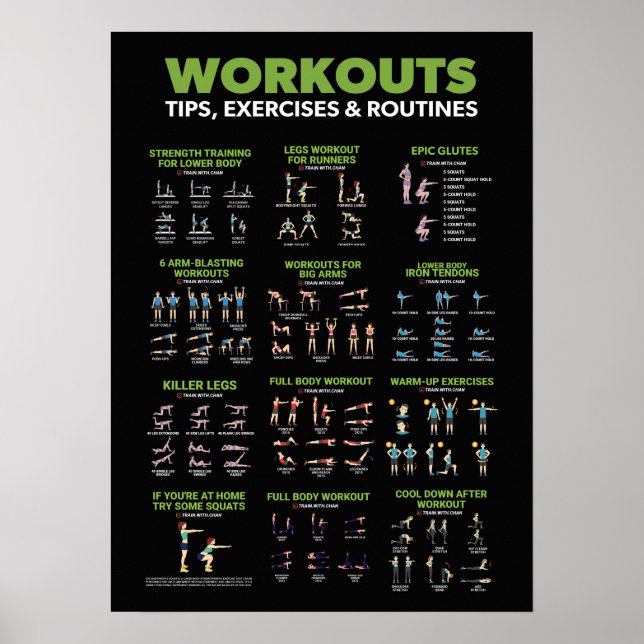 Health and Fitness Infographic - Diet and Exercise Poster (Front)
