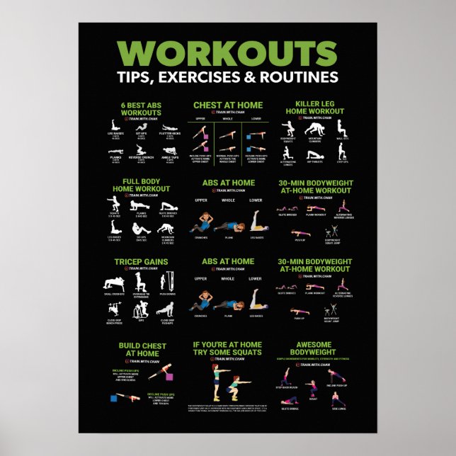 Health and Fitness Infographic - Diet and Exercise Poster (Front)