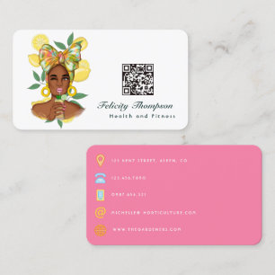 Health and Fitness Lady QR Code Business Card