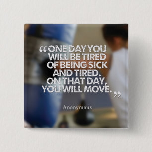 Health and Fitness Motivational 15 Cm Square Badge
