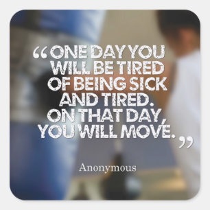 Health and Fitness Motivational Square Sticker
