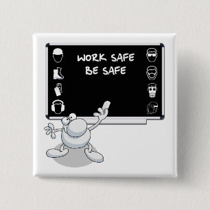 Health and safety 15 cm square badge