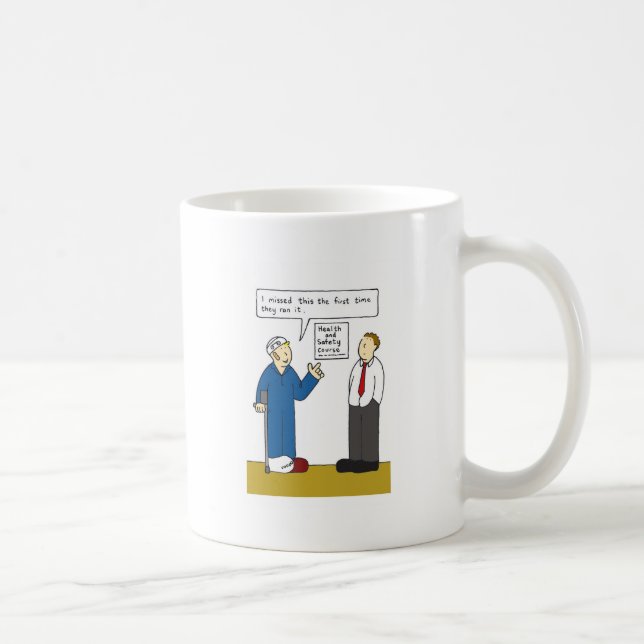 Health and Safety Cartoon Humour Coffee Mug (Right)