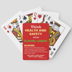 Health and Safety Funny Sign Joke Gift Idea Playing Cards
