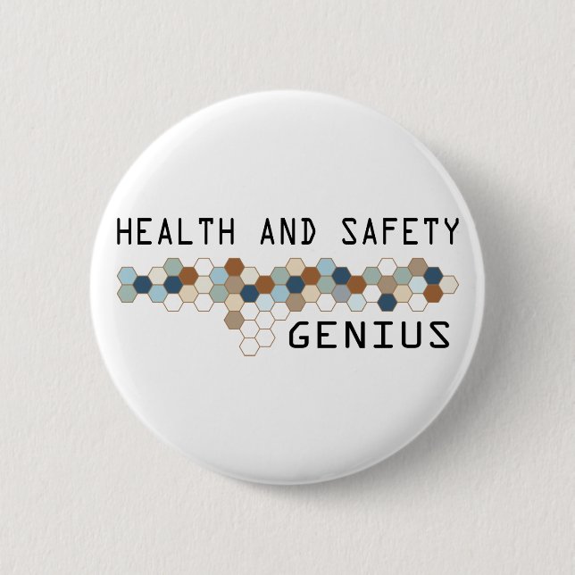 Health and Safety Genius 6 Cm Round Badge (Front)