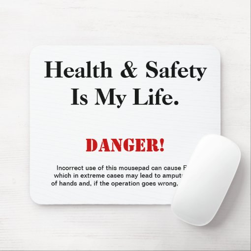 Health and Safety Joke Warning Sign Mousepad Zazzle