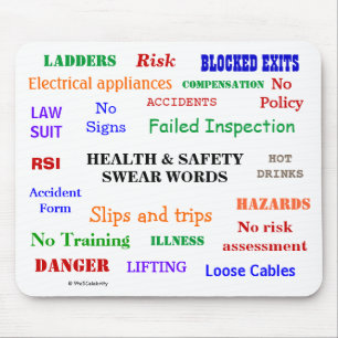 Health and Safety Swear Words Annoyingly Funny Mouse Mat