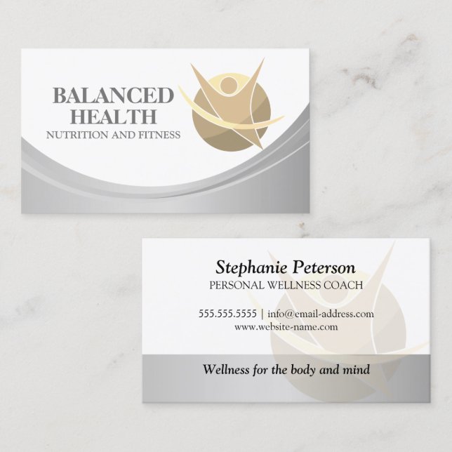 Health and Wellness Coach Business Card (Front/Back)