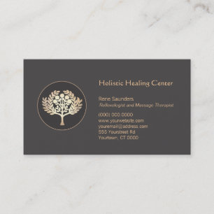 Health and Wellness Gold Fruit Tree Business Card