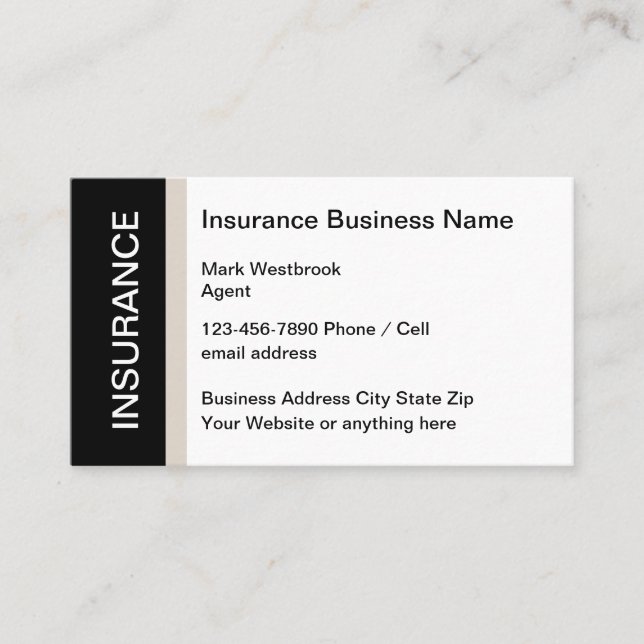 Health Automotive Homeowners Insurance Business Card (Front)