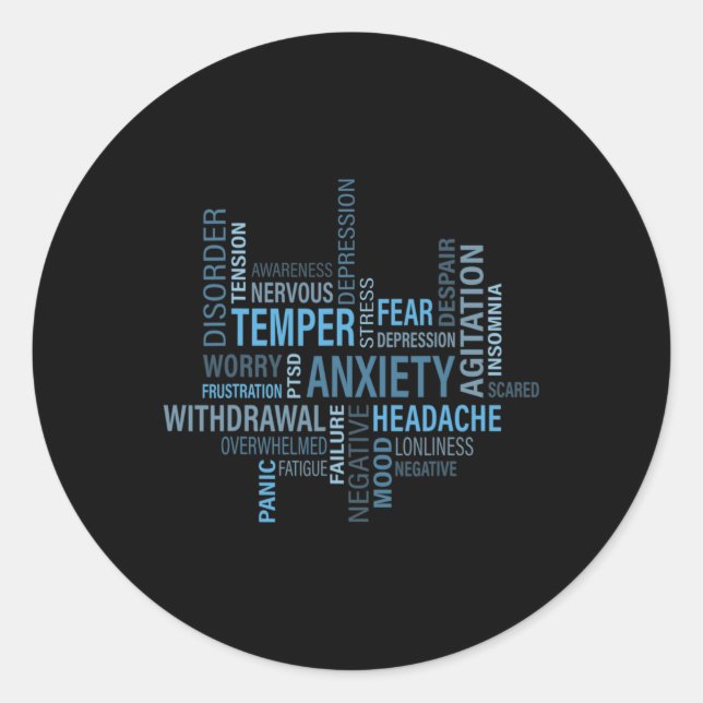 Health Awareness Anxiety Depression Disorder  Classic Round Sticker (Front)