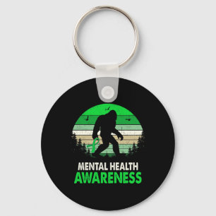 Health Awareness Bigfoot Sasquatch Mental Health Key Ring