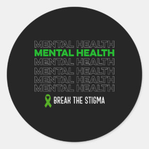 Health Awareness Break The Stigma Ribbon Classic Round Sticker