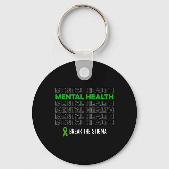 Health Awareness Break The Stigma Ribbon  Key Ring (Front)