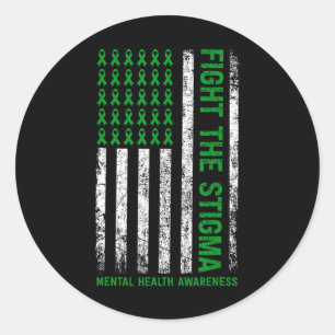 Health Awareness Fight The Stigma Mental Health 4  Classic Round Sticker