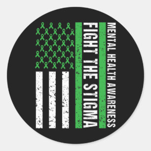 Health Awareness Fight The Stigma Us Flag Cute Classic Round Sticker
