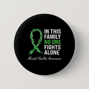 Health Awareness Green Ribbon 3  6 Cm Round Badge