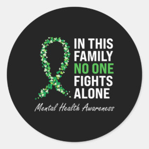 Health Awareness Green Ribbon 3  Classic Round Sticker