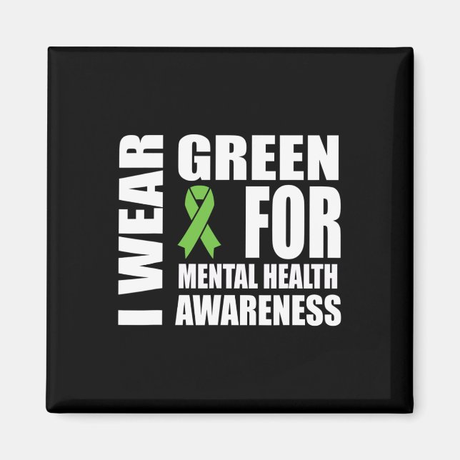 Health Awareness Green Ribbon Support  Magnet (Front)
