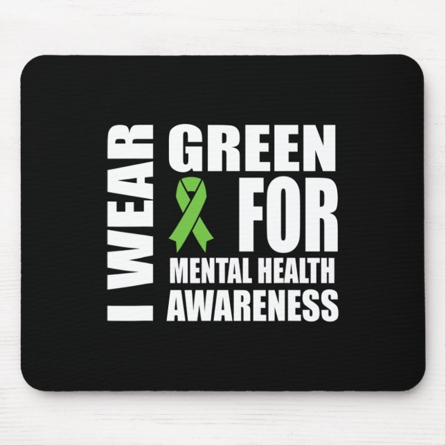 Health Awareness Green Ribbon Support  Mouse Mat (Front)