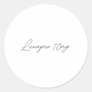 Health Awareness - lexapro 10mg - Cursive Classic Round Sticker
