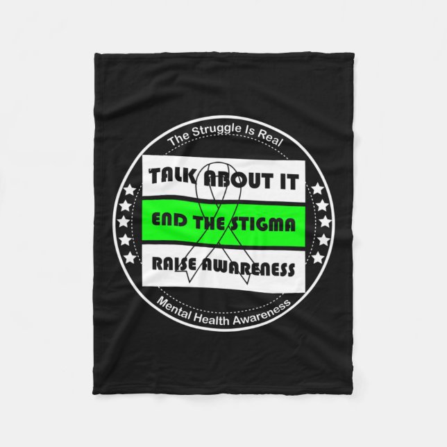 Health Awareness Mental Health Autism Awareness  Fleece Blanket (Front)