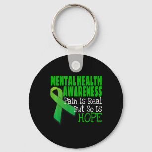 Health Awareness Mental Health Ribbon Key Ring