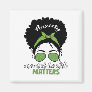 Health Awareness Messy Bun Mental Health Problems Magnet