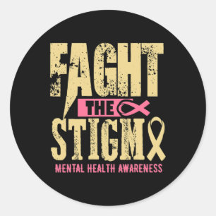 Health Awareness Month Fight Stigma Mental Disease Classic Round Sticker