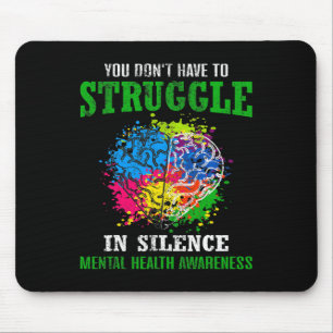 Health Awareness Month Fight Stigma Mental Disease Mouse Mat