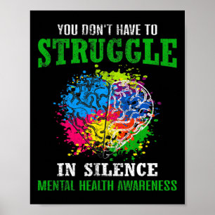 Health Awareness Month Fight Stigma Mental Disease Poster