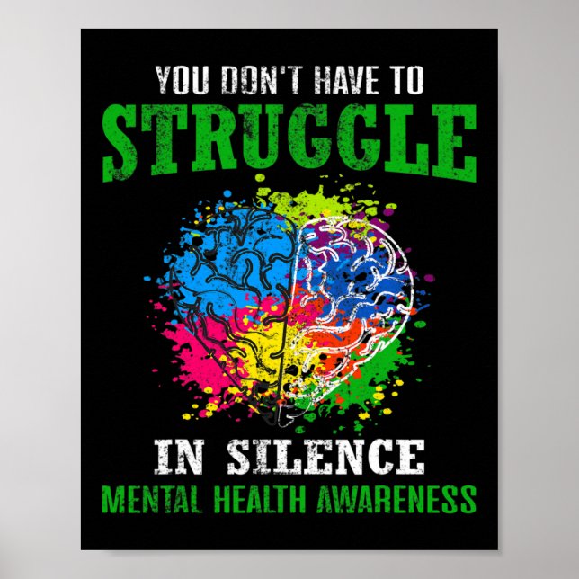 Health Awareness Month Fight Stigma Mental Disease Poster (Front)
