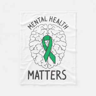 Health Awareness Month Mental Health Problems Posi Fleece Blanket