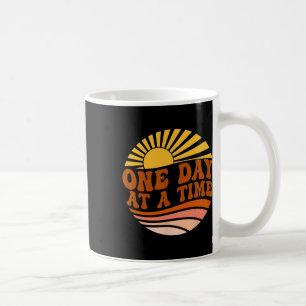Health Awareness One Day At A Time Retro Sunshine Coffee Mug