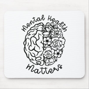 Health Awareness Problems Flowers Human Brain Illn Mouse Mat