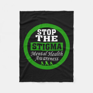 Health Awareness Stop The Stigma Green Ribbon  Fleece Blanket