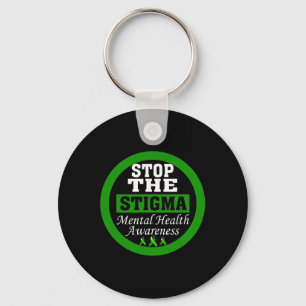 Health Awareness Stop The Stigma Green Ribbon Key Ring