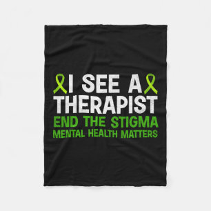 Health Awareness Therapist End The Stigma Mens  Fleece Blanket