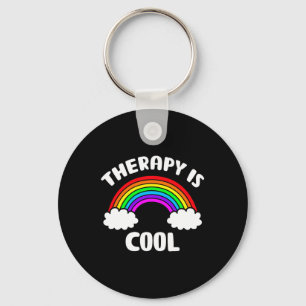 Health Awareness Therapy Is Cool Rainbow Key Ring