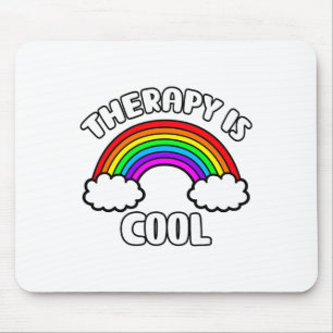 Health Awareness Therapy Is Cool Rainbow Mouse Mat