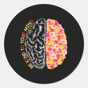 Health Be Kind Fun To Your Mind Autism Awareness Classic Round Sticker