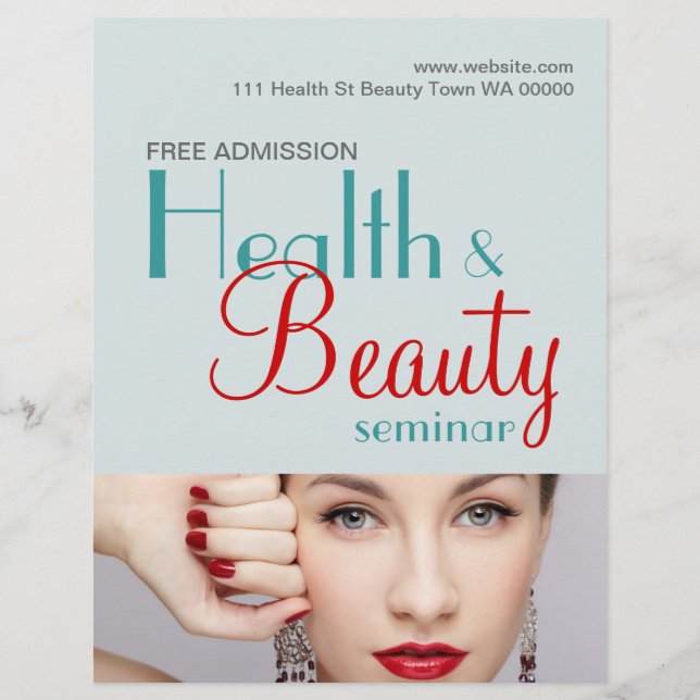 Health Beauty Seminar Flyer Invitation (Front)