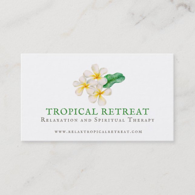 Health business frangipani art business card (Front)