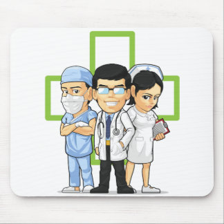 Health Care or Medical Staff - Doctor & Nurse Mouse Mat