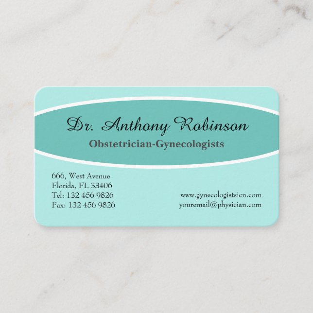 Health Care Professional Doctor Business Card (Front)