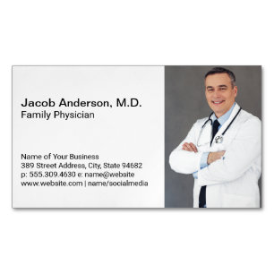 Health Care Worker   Medical Doctor Template Magnetic Business Card