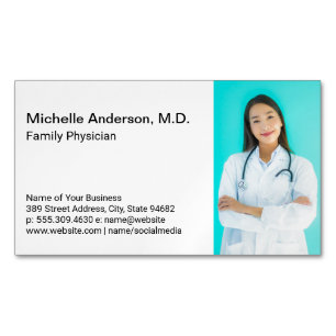 Health Care Worker   Medical Doctor Template Magnetic Business Card