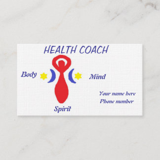 Health coach business card