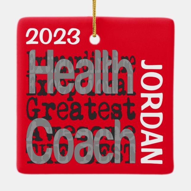 Health Coach Extraordinaire CUSTOM Ceramic Ornament (Back)