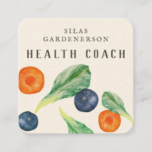 Health Coach square business card